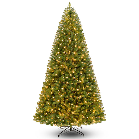Everglow Spruce Pre-Lit Christmas Tree for Holiday Decor LED Lights, Metal Stand