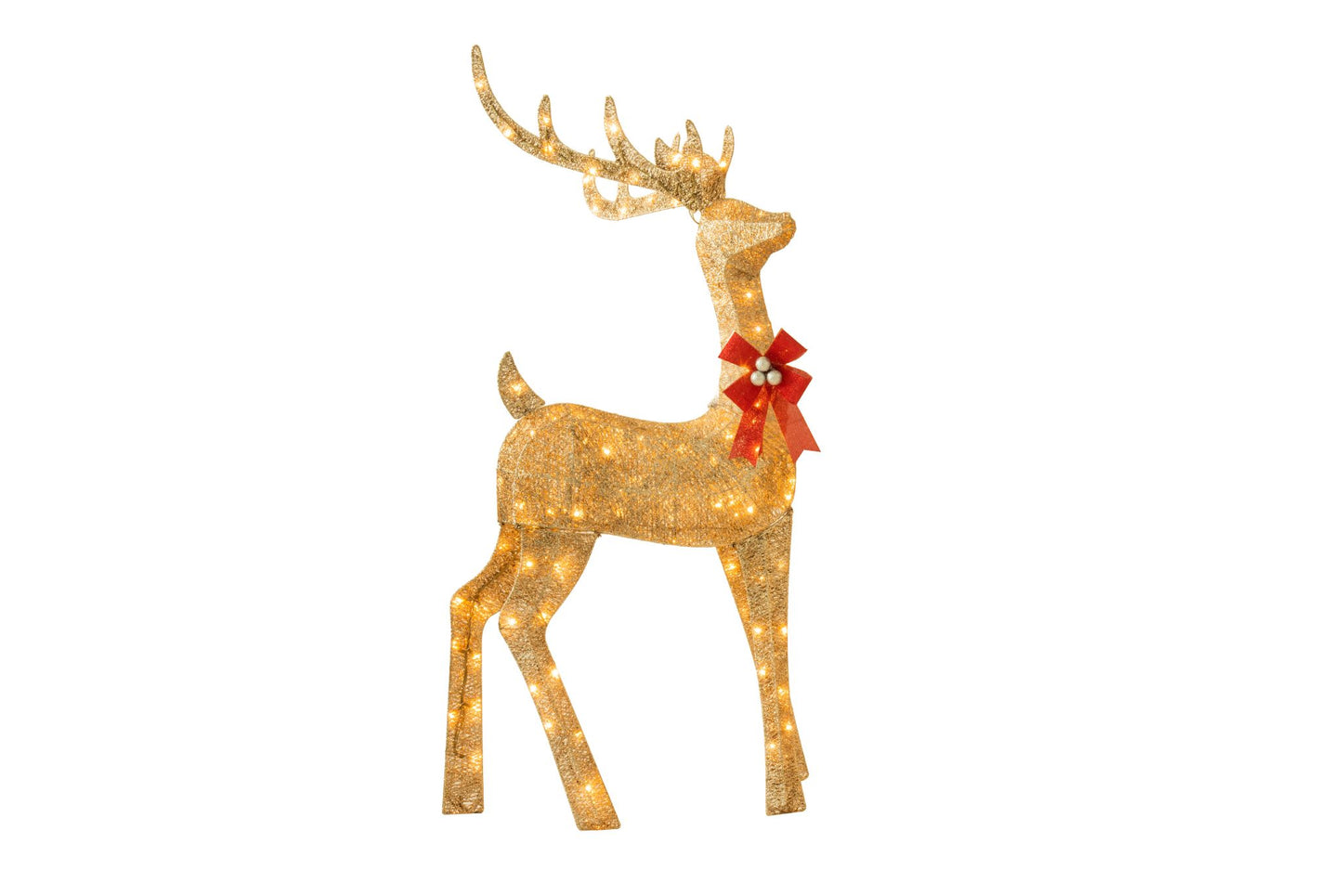 5Ft Large Lighted Outdoor Christmas Deer Set with LED Lights Weather-Resistant Reindeer