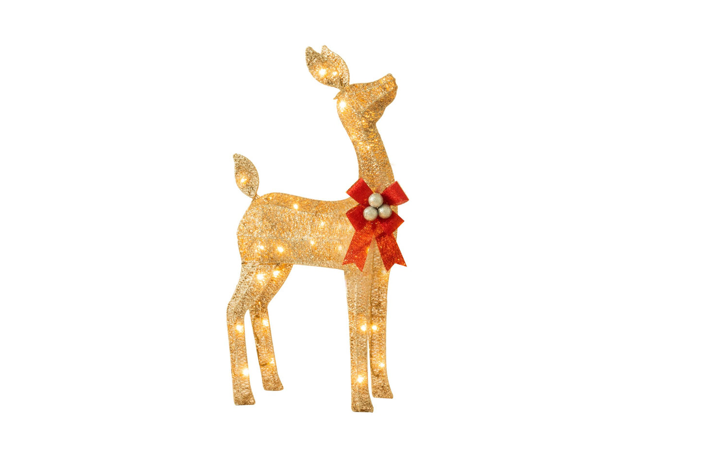 5Ft Large Lighted Outdoor Christmas Deer Set with LED Lights Weather-Resistant Reindeer