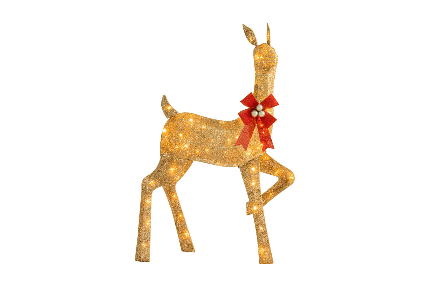 5Ft Large Lighted Outdoor Christmas Deer Set with LED Lights Weather-Resistant Reindeer